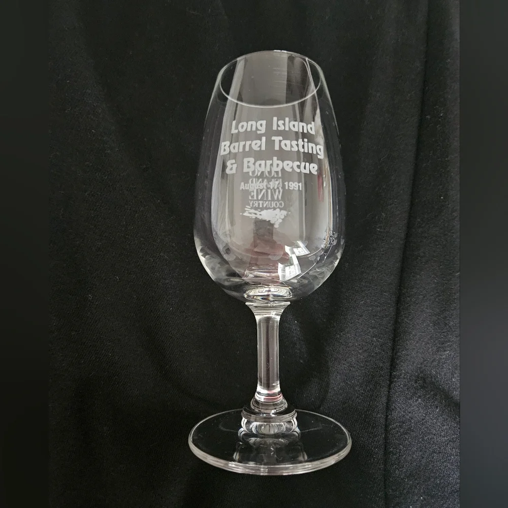 VTG 1991 Long Island Barrel Tasting & BBQ Wine Glasses x 2